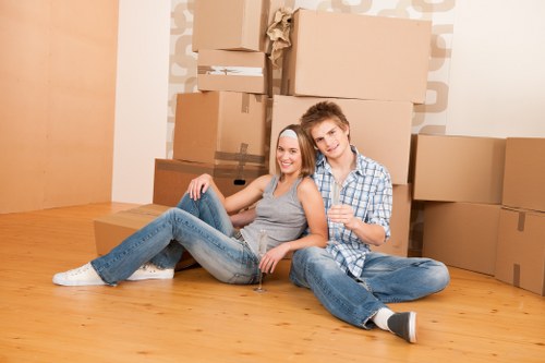 Professional movers preparing to pick up furniture in Surrey