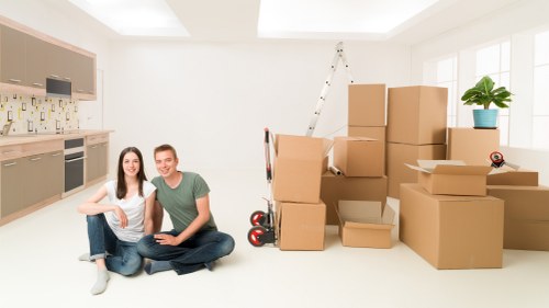 Surrey Storage team packing office equipment