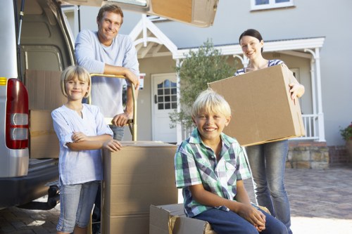 Packed boxes and household goods ready for storage